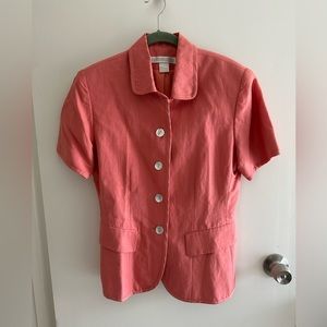 Vintage Pink Short Sleeve Blazer with mother of pearl buttons
